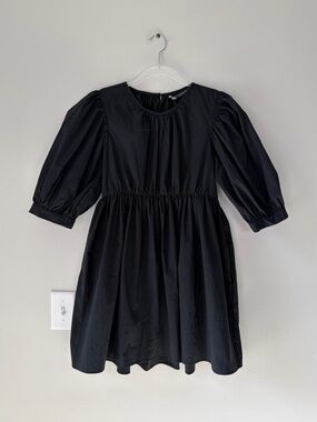 Zara Black Puff Sleeve Mini Dress